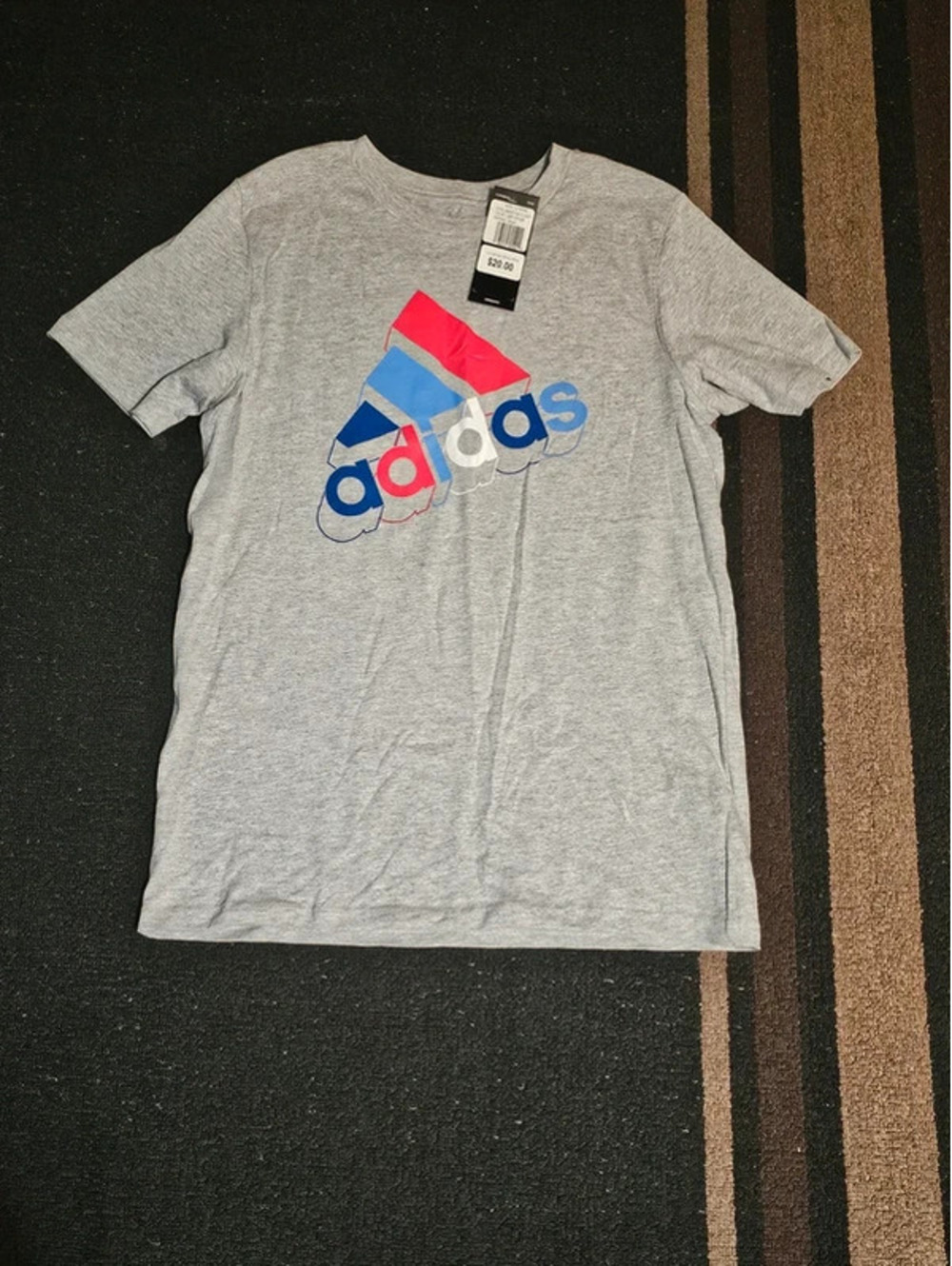 Adidas Boy's USA Badge of Sport Layer Tee in grey heather